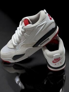 Air Jordan 4 RM White Varsity Red Black | Youth 6.5Y / 8W Clean Pair